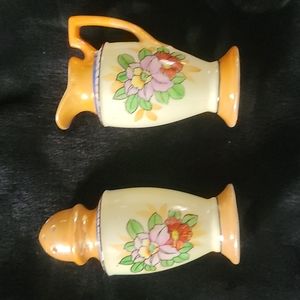 VINTAGE LUSTERWARE SUGAR SHAKER AND CREAMER SET